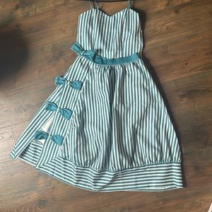 Retro Stage Turquoise 1950s Stripes Romper & Skirt NWOT